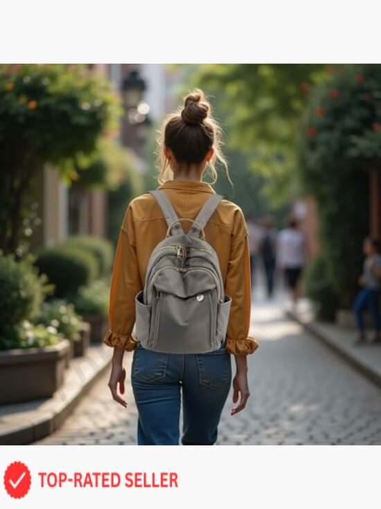 Compact Mini Backpack Purse Water-Resistant Nylon Daypack Gold-Tone Hardware main image 6